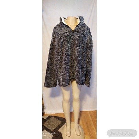 Charcoal Gray Fleece Sweater 3X - Picture 3 of 8